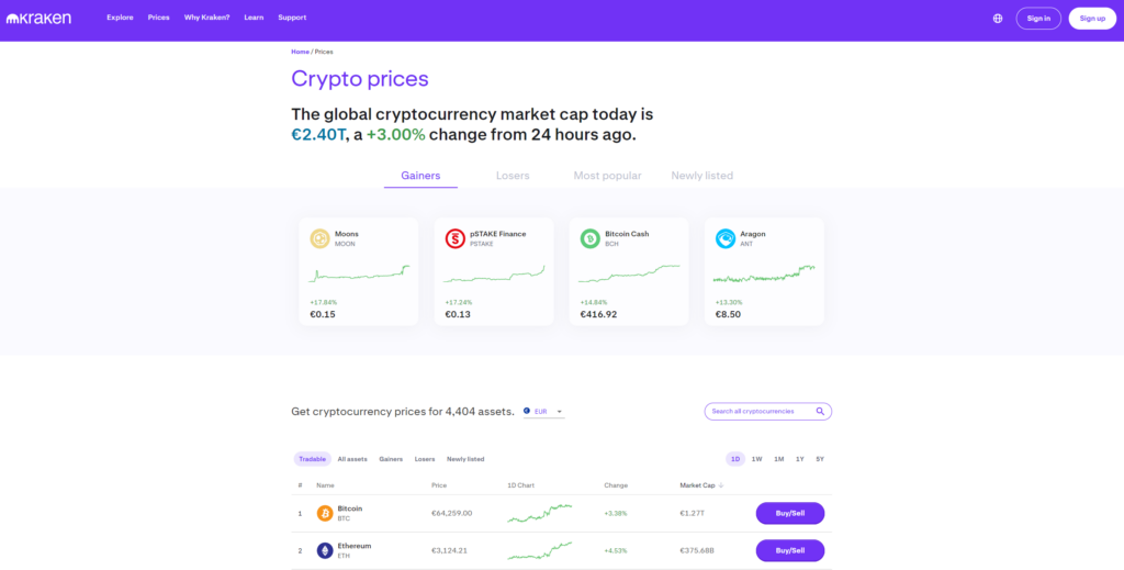 Coinbase Hemsida